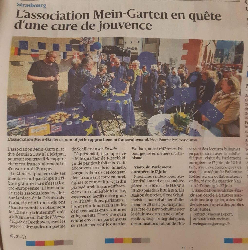 Zeitungsartikel der DNA zur Eröffnungsveranstaltung der Blauen Pause